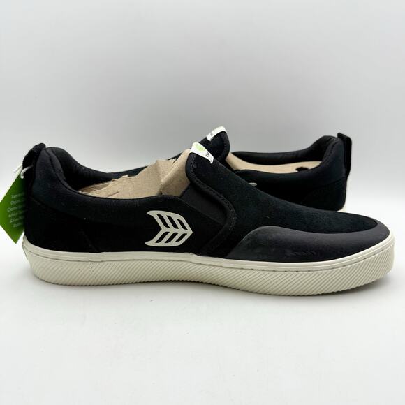 Cariuma Mens Slip On Pro Low Sneakers US 12.5 M EU 46 Black Ivory Suede NIB - Picture 4 of 12